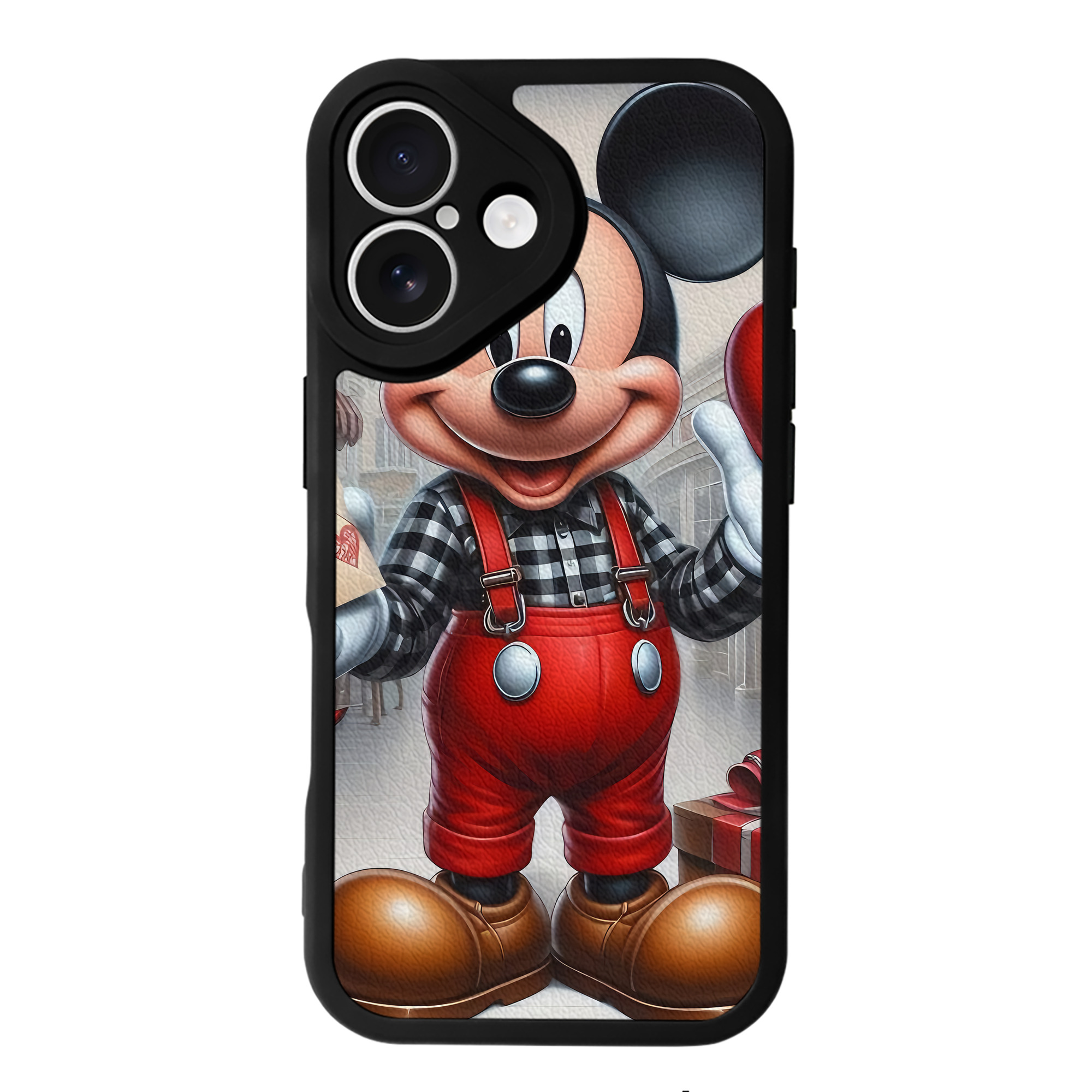 （画像用） ミッキーマウス Mickey Mouse 【iPhone 16シリーズ対応】シリコンスマホケース（レザー調） 材質：シリコン